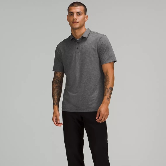 lululemon athletica Shirts Mens Large Grey Lululemon Polo Poshmark